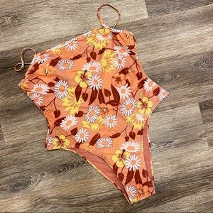 NastyGal vintage floral one piece swimsuit
